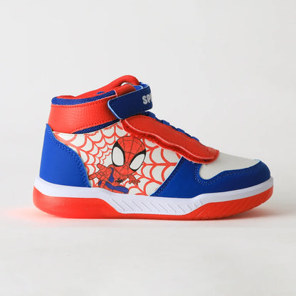 zapatilla-caña-alta-niño-luces-spidey-blanco-