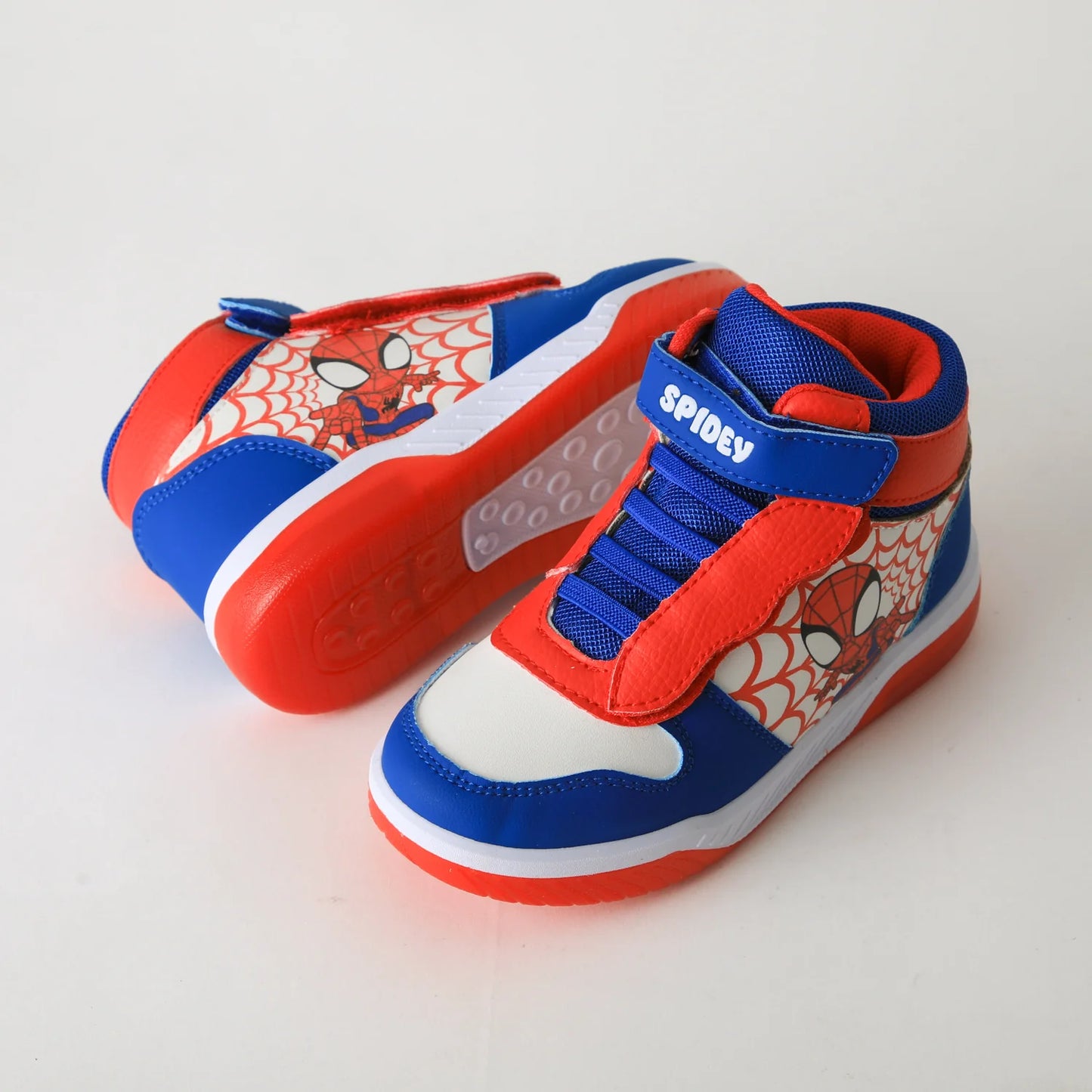 Zapatilla Niño Caña Alta  Luces Spidey Blanco