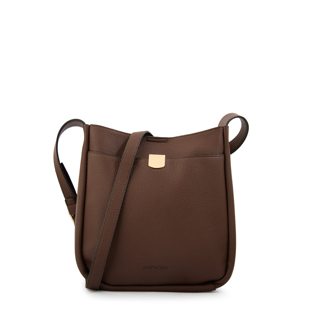 Cartera Bandolera Catalina Pequeña Café Oscuro