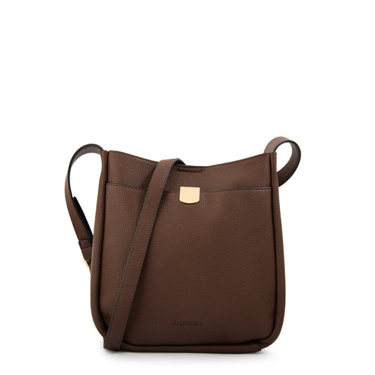 Cartera Bandolera Catalina Pequeña Café Oscuro
