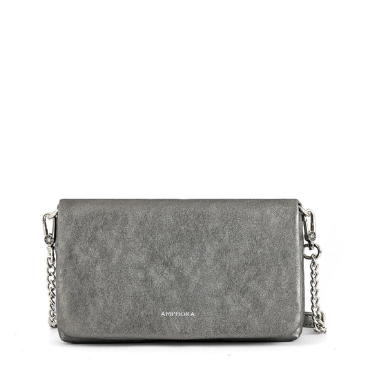 Cartera Bandolera Henry Pequeña Plateado Oscuro