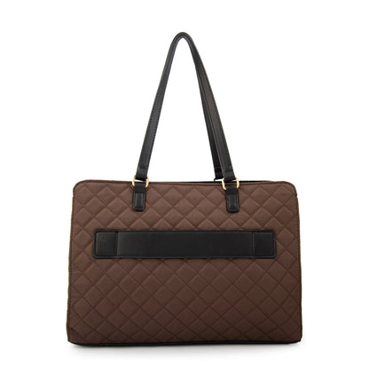 Cartera Tote Porta Notebook Bugi Grande Café Oscuro