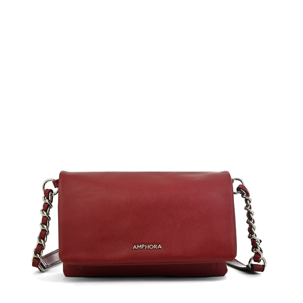 Cartera Bandolera Brenda Mediana Rojo Oscuro
