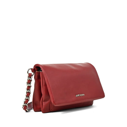 Cartera Bandolera Brenda Mediana Rojo Oscuro