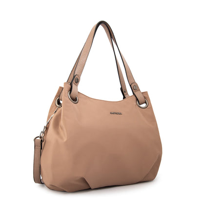 Cartera Tote Tres Divisiones Katherine Mediana Beige Oscuro