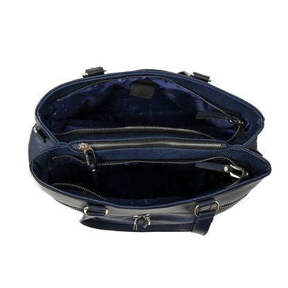 Cartera Tote Porta Notebook Benin Grande Azul Oscuro