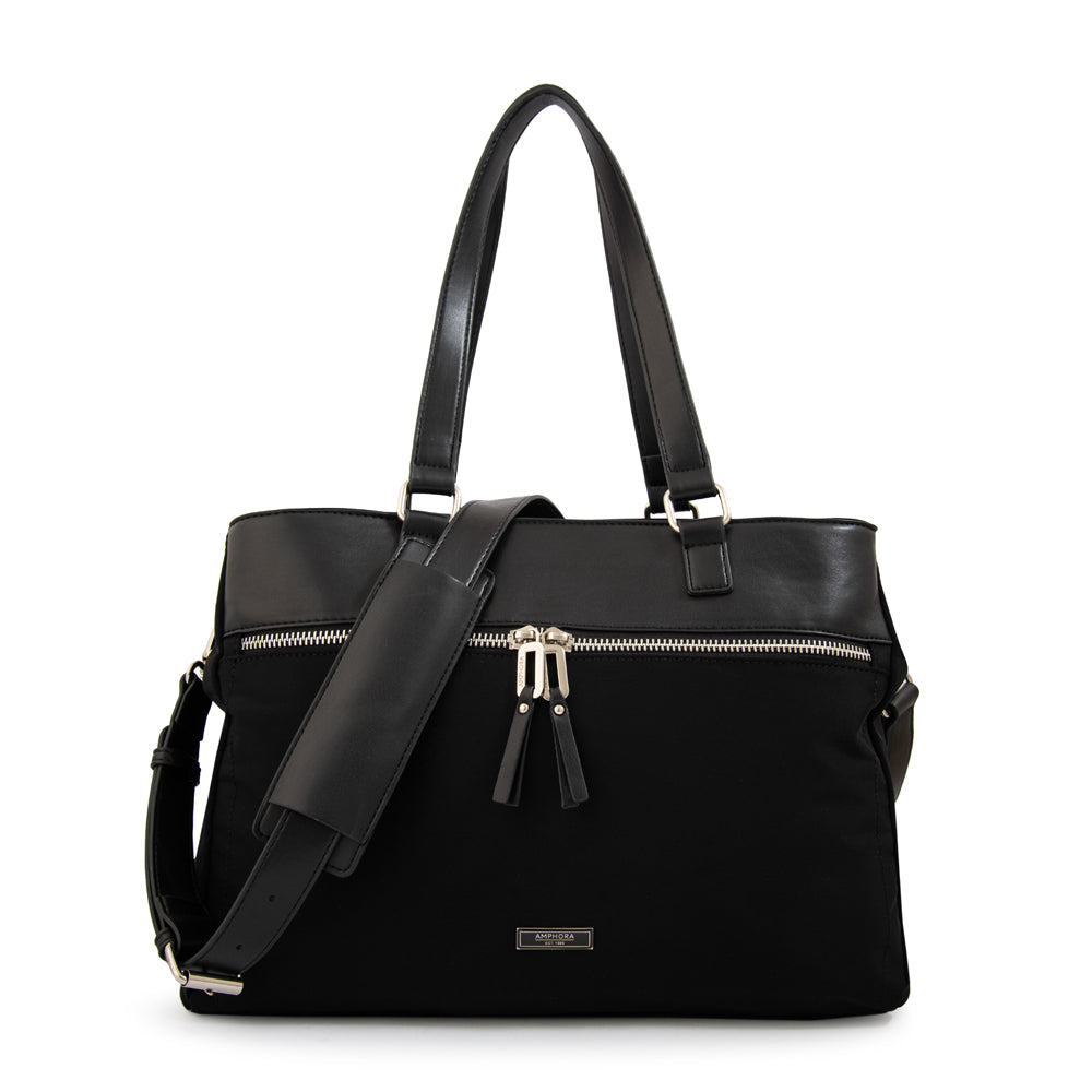 Cartera Tote Porta Notebook Benin Grande Negro