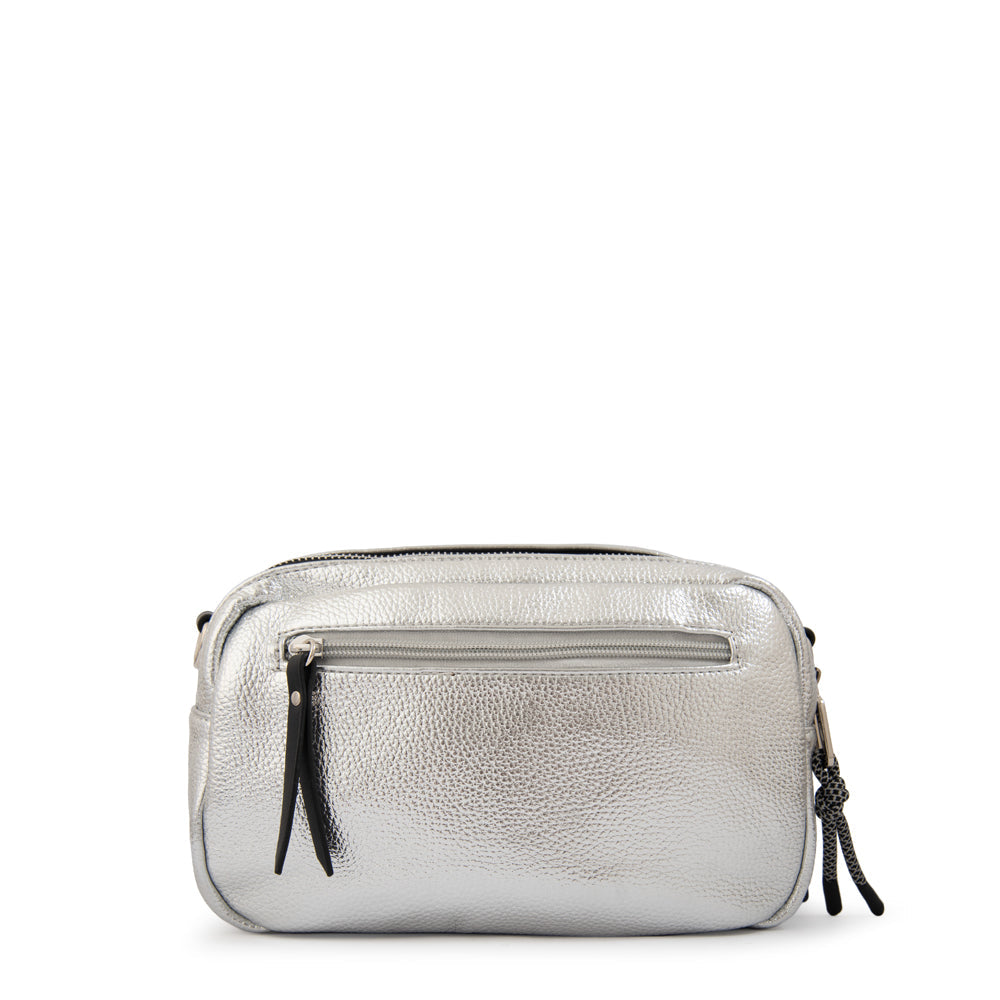 Cartera Bandolera Exotic Mediana Plateado