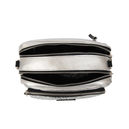 Cartera Bandolera Exotic Mediana Plateado