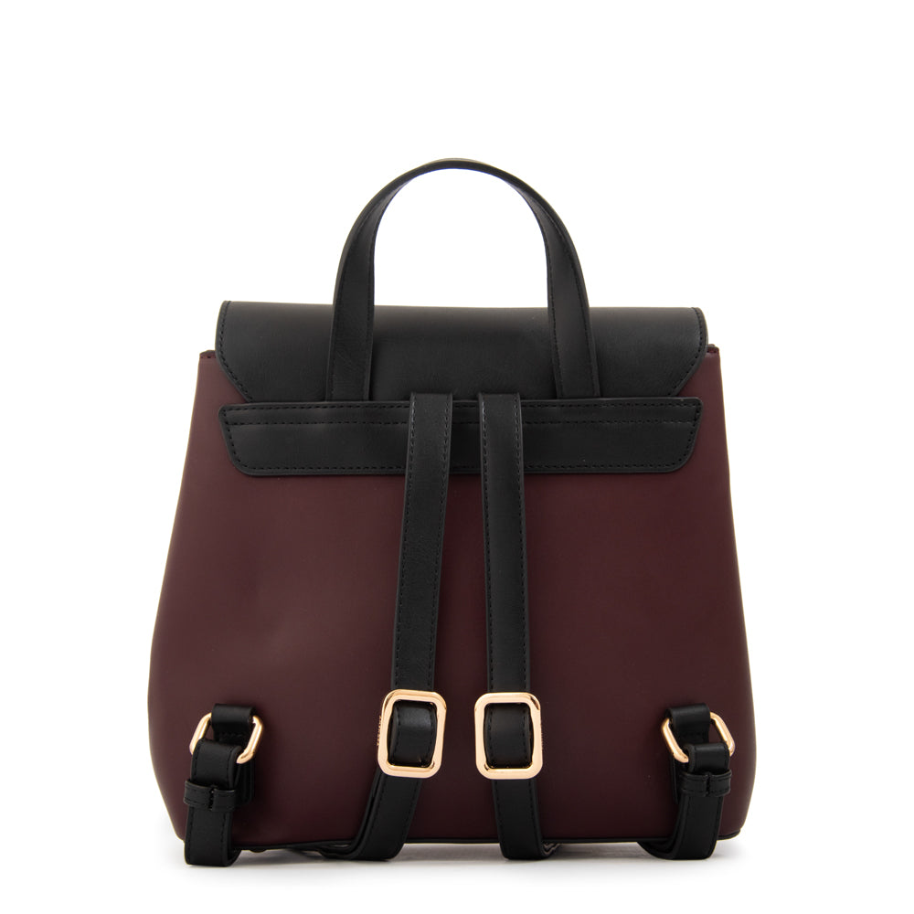 Mochila Mujer con Tapa Melissa Pequeña Burdeo