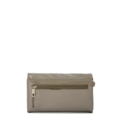 Billetera Mujer Acordeon Dean Mediana Plateado Oscuro