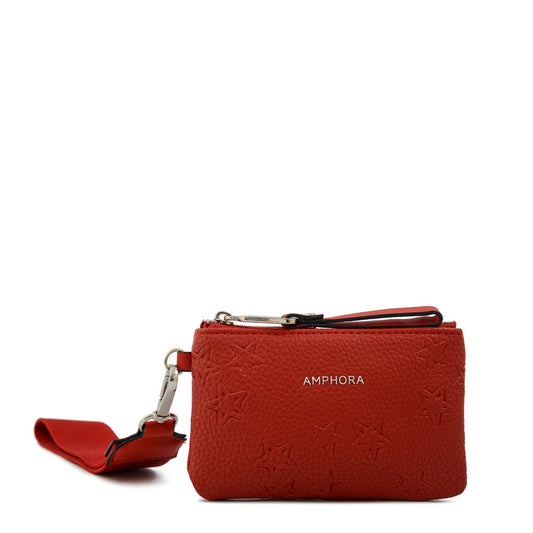 Monedero Mujer Rectangular Valera Pequeña Rojo