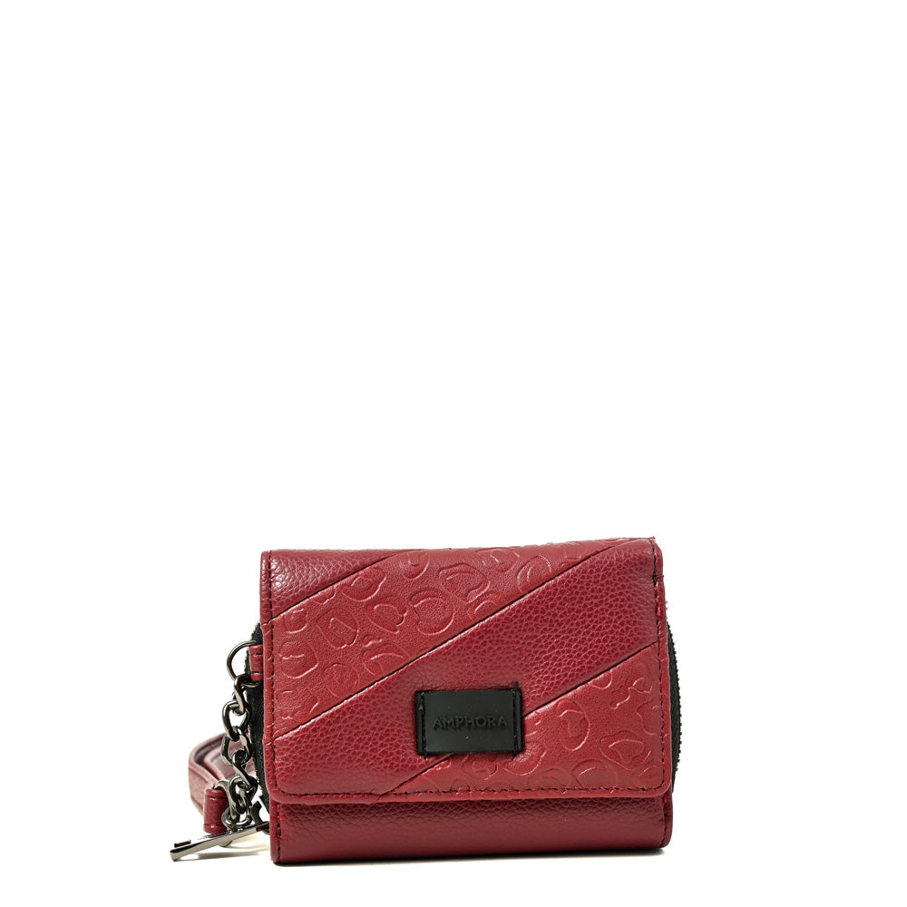 Tarjetero Mujer con Ventana Exterior Aneu Rojo