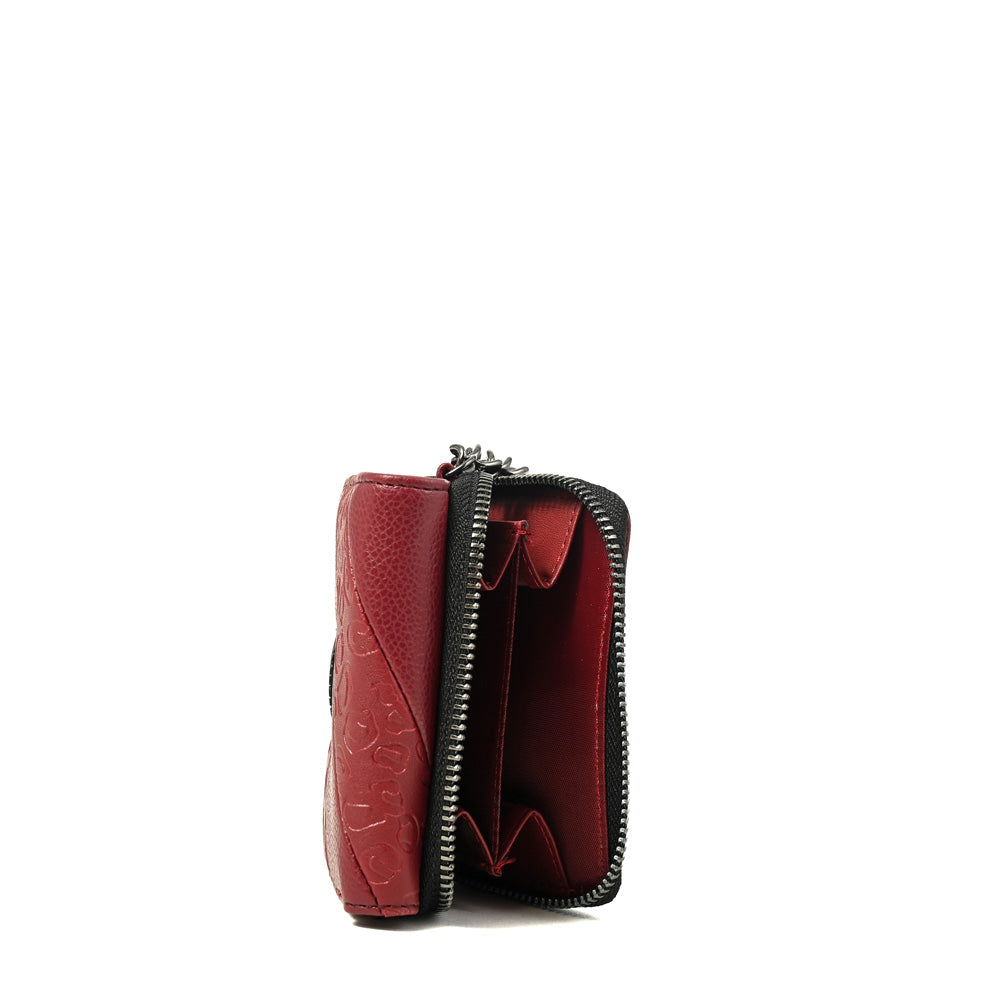 Tarjetero Mujer con Ventana Exterior Aneu Rojo