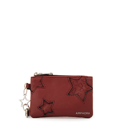 Monedero Mujer Rectangular Zenda Rojo Oscuro