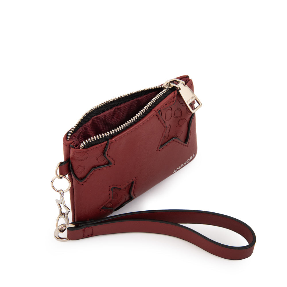 Monedero Mujer Rectangular Zenda Rojo Oscuro