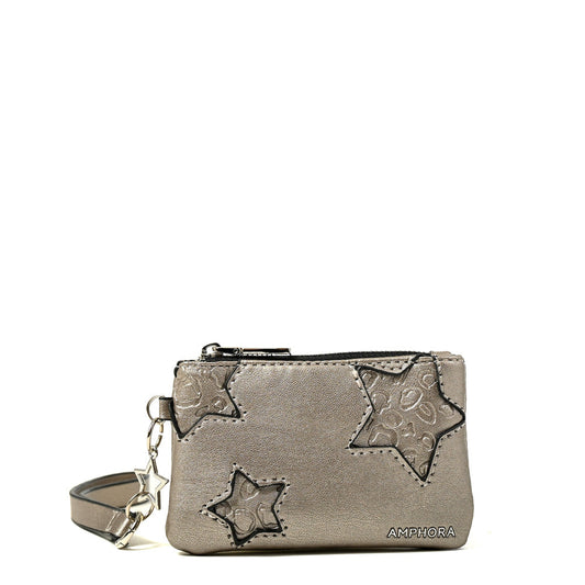 Monedero Mujer Rectangular Zenda Plateado Oscuro