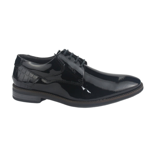 Zapato Hombre Con Cordon 3941 Charol Negro