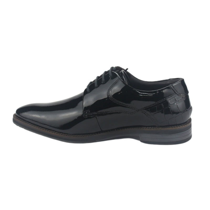 Zapato Hombre Con Cordon 3941 Charol Negro