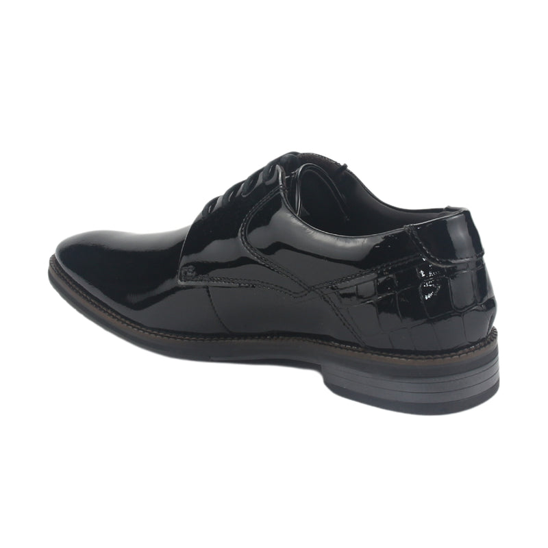 Zapato Hombre Con Cordon 3941 Charol Negro