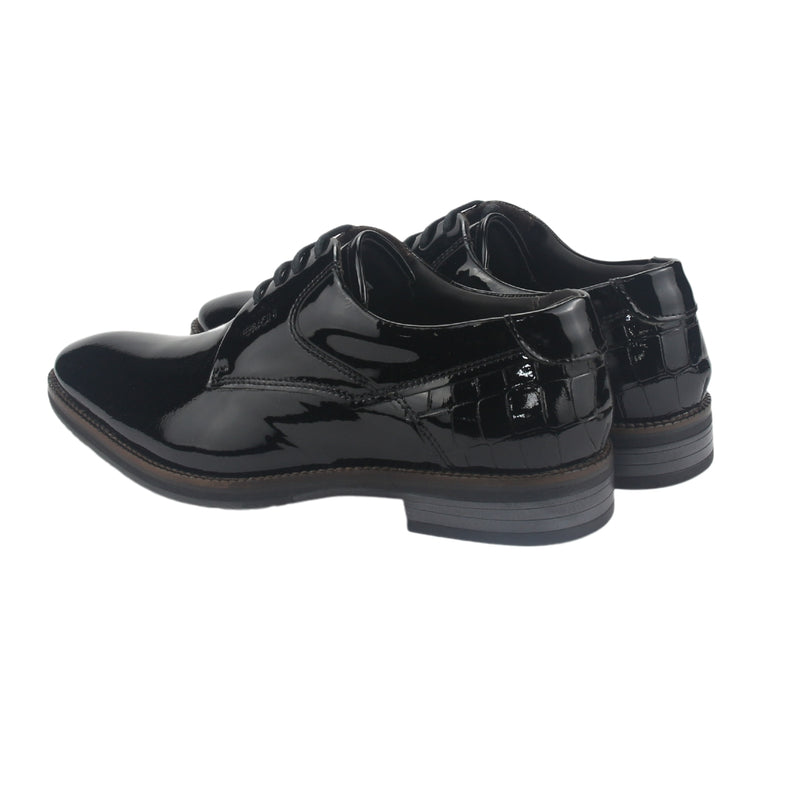 Zapato Hombre Con Cordon 3941 Charol Negro