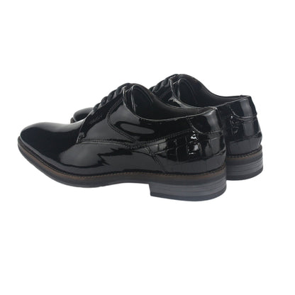 Zapato Hombre Con Cordon 3941 Charol Negro