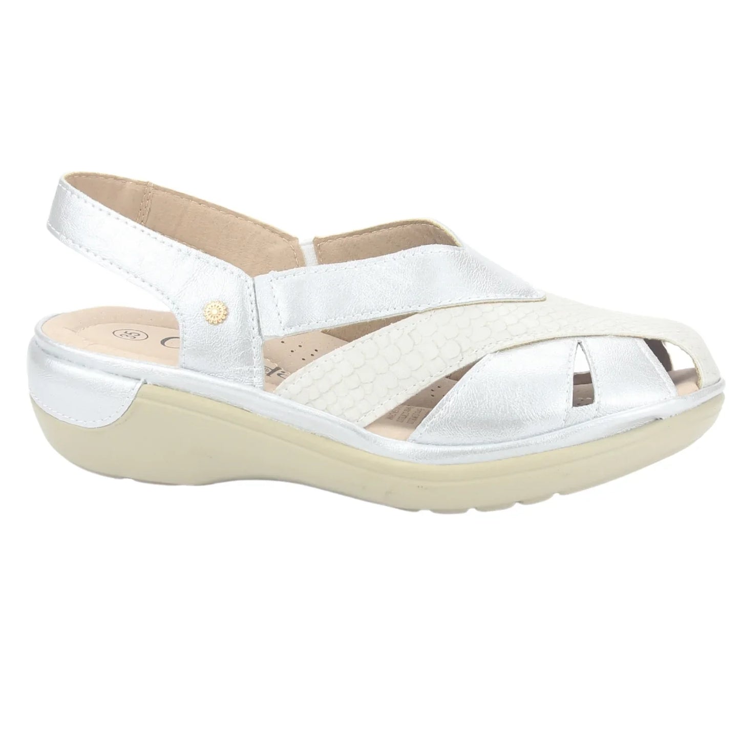 Sandalia Mujer Mestico-1 Plateado Casual