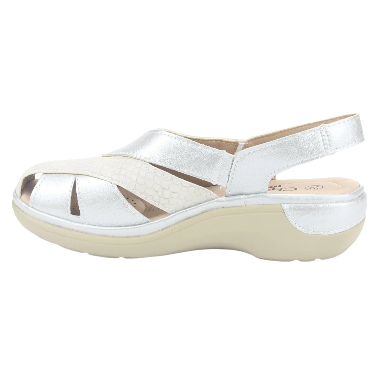 Sandalia Mujer Mestico-1 Plateado Casual