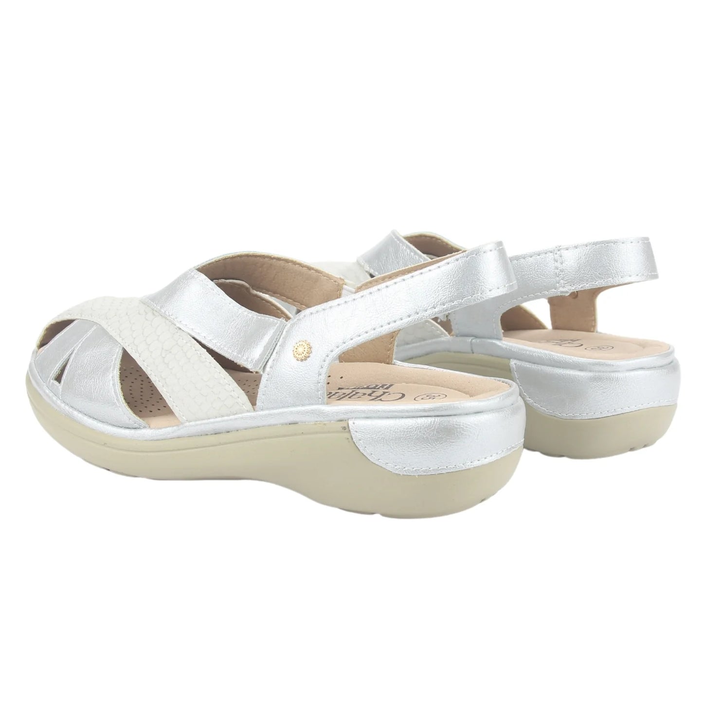 Sandalia Mujer Mestico-1 Plateado Casual