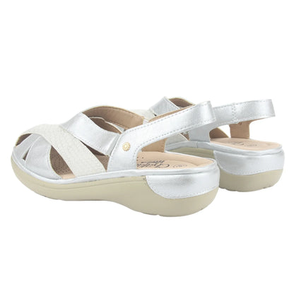 Sandalia Mujer Mestico-1 Plateado Casual