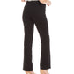 Pantalón Mujer Recto Color Tiro Alto Push In Push Up Pretina Básica Un Botón Negro