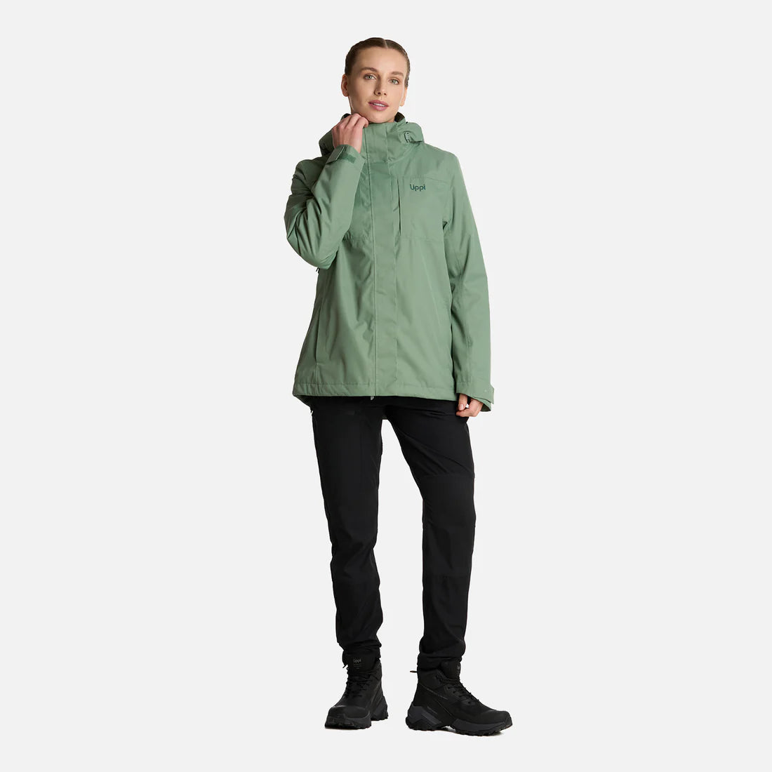 Chaqueta Mujer Tres Cruces Fusion-3 Hoody Jacket Jade Oscuro