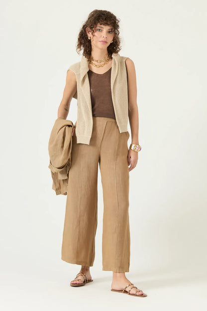 Pantalon Mujer Lino Slim Fit Beige