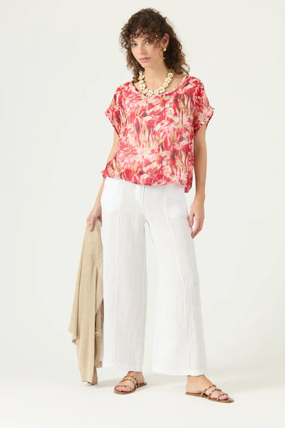 Pantalon Mujer Lino Slim Fit Blanco