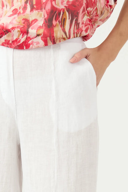 Pantalon Mujer Lino Slim Fit Blanco