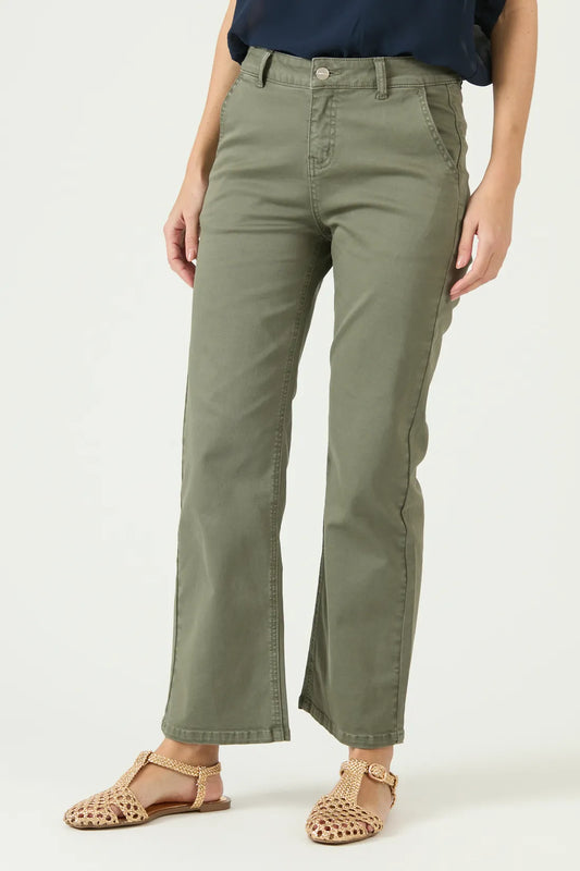 Jeans Mujer Straight Verde
