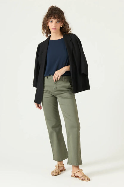 Jeans Mujer Straight Verde
