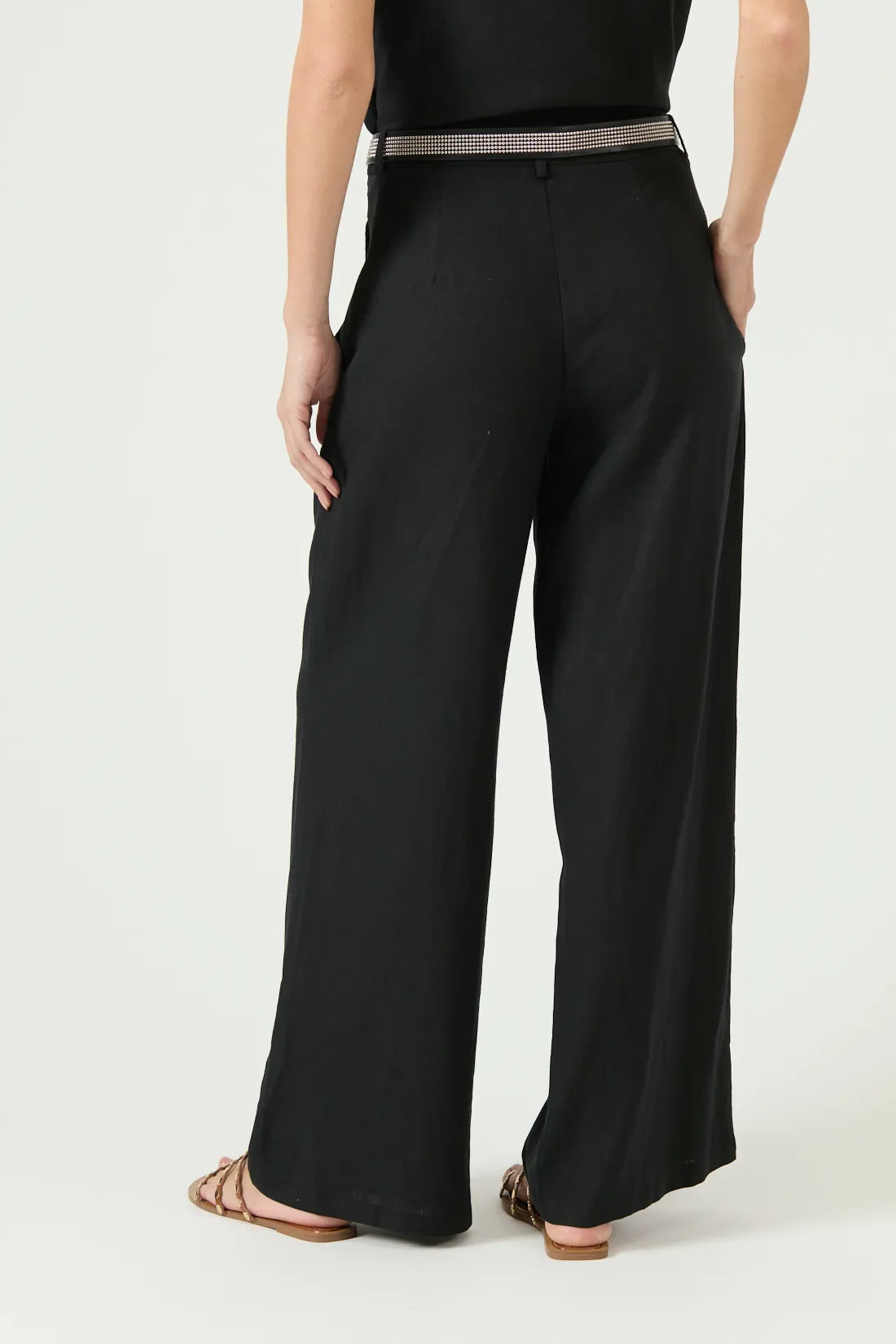 Pantalon Mujer Wide Leg Negro