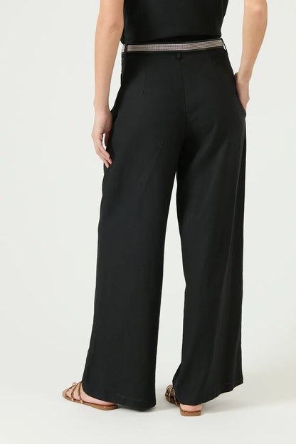 Pantalon Mujer Wide Leg Negro