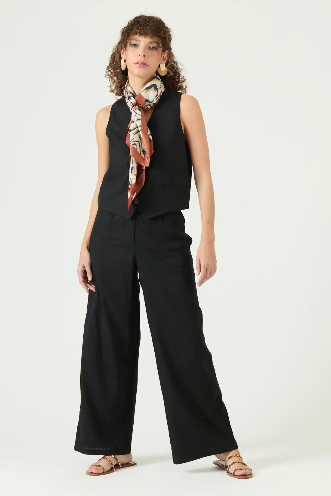 Pantalon Mujer Wide Leg Negro