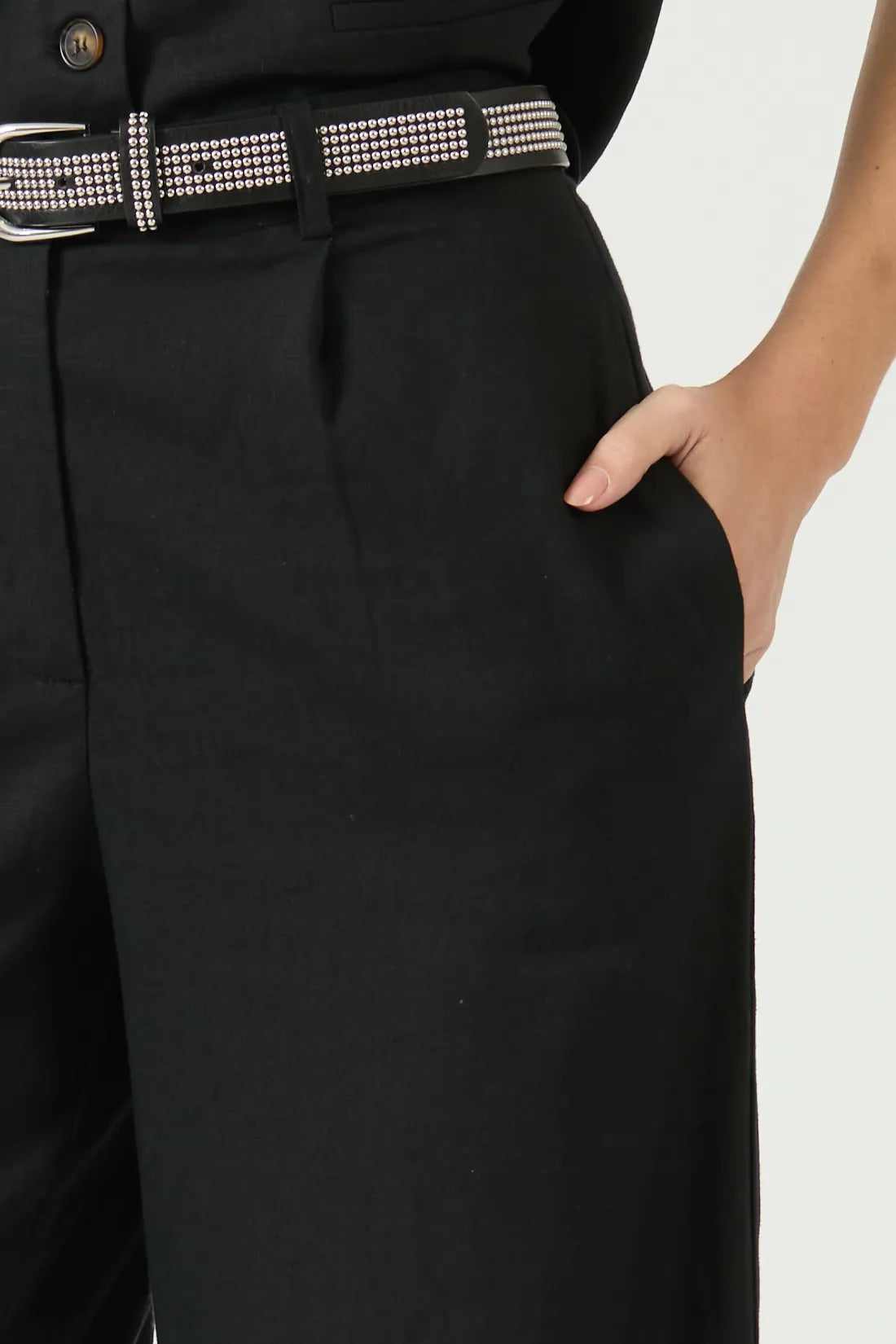 Pantalon Mujer Wide Leg Negro
