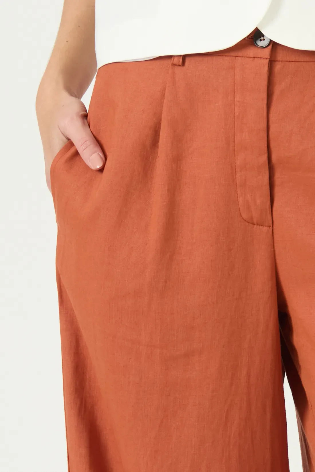 Pantalon Mujer Wide Leg Terracota