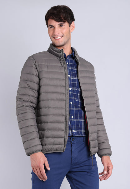 Parka Hombre Lisa Manga Larga Gris