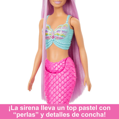 Muñeca Sirena Barbie Con Pelo De Fantasía