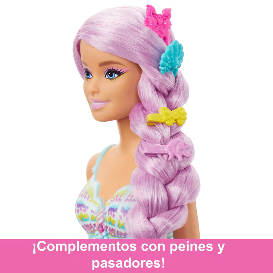 Muñeca Sirena Barbie Con Pelo De Fantasía