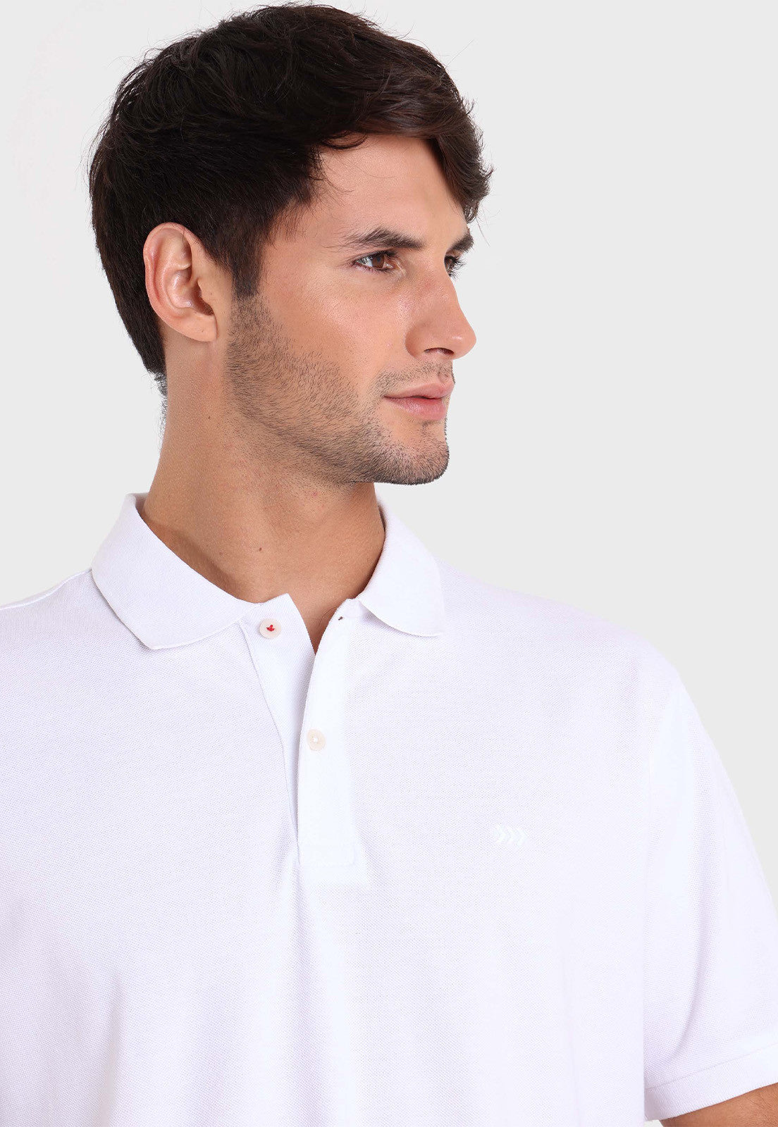 Polera Hombre Arrow Pique Cuello Polo Básica Blanco