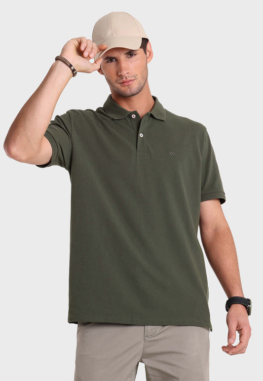 Polera Hombre Arrow Pique Cuello Polo Básica Verde