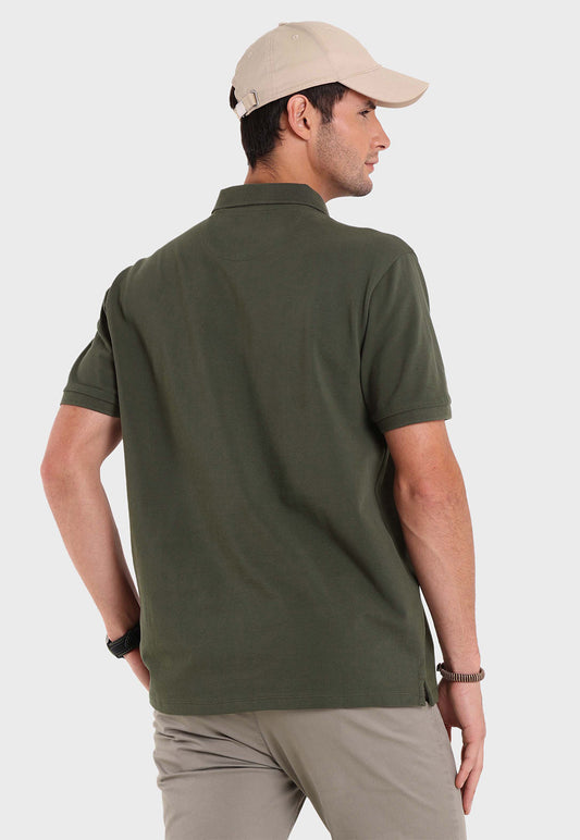 Polera Hombre Arrow Pique Cuello Polo Básica Verde