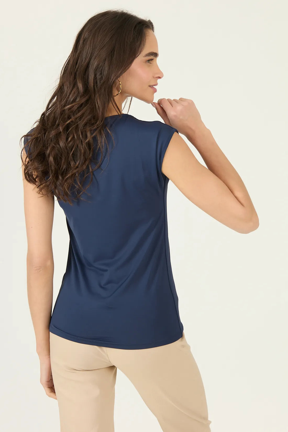 Polera Mujer Manga Corta Azul Marino