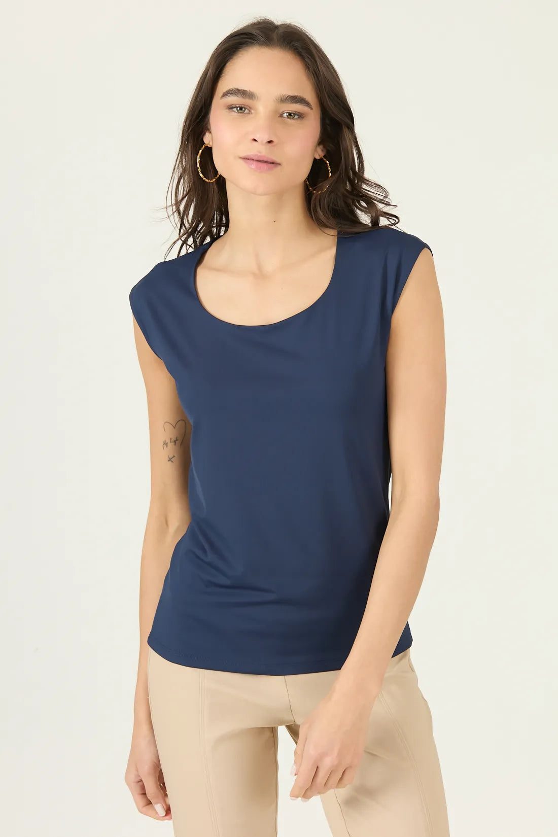 Polera Mujer Manga Corta Azul Marino